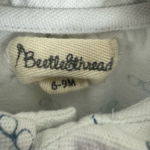 Beetle & Thread Glasses Pattern Cotton One-Piece Bowtie Vest Snaps Sz 6-9 Months - Picture 7 of 7